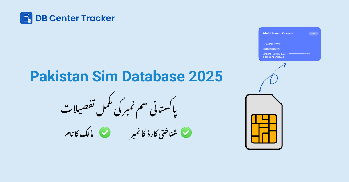 Pakistan Sim Database 2025